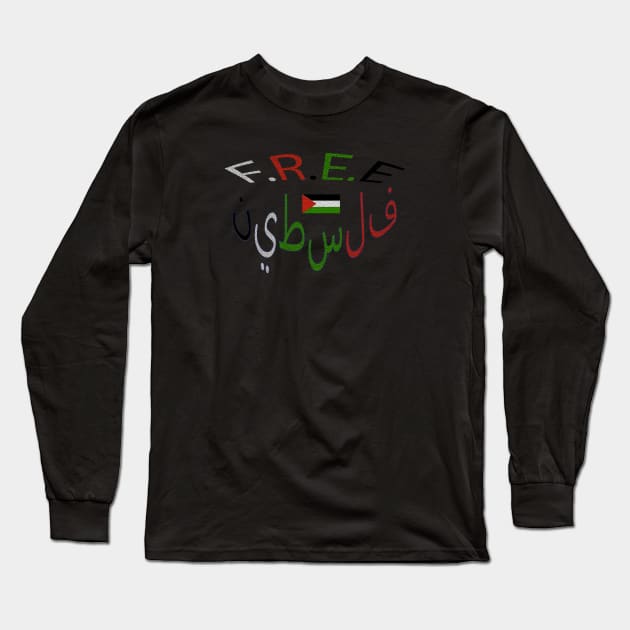 Free Palestine Flag Long Sleeve T-Shirt by Twrinkle